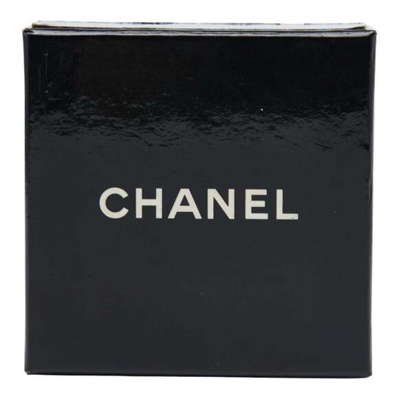 CHANEL Authentic Black Leather Logo Earrings
